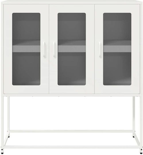 Sideboard made of Metal Olive Green 100.5x39x107cm