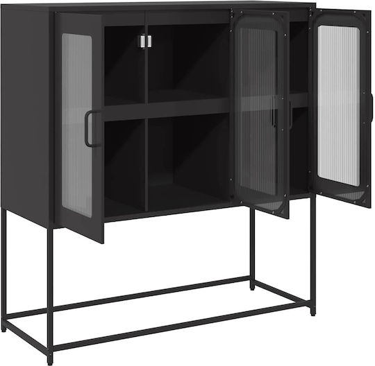 Μπουφές από Μέταλλο Μαύρο 100.5x39x107cm