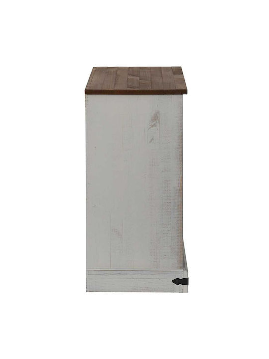 Sideboard made of Solid Wood White 80x40x80cm