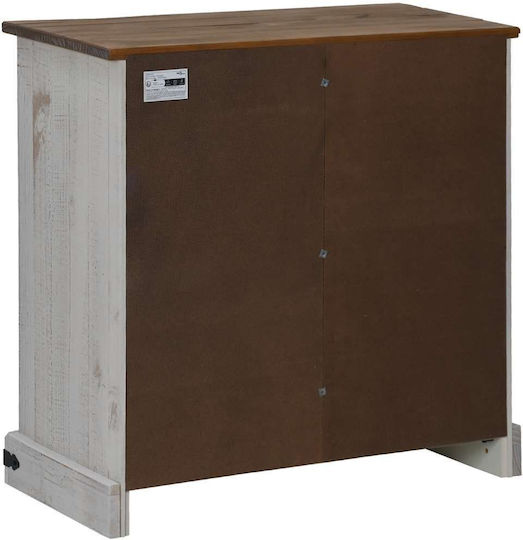Sideboard made of Solid Wood White 80x40x80cm