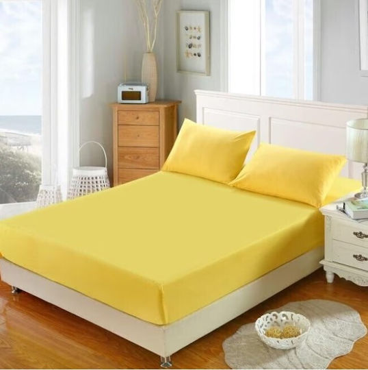 Pucioasa King Size 180x200cm cu Elastic Galben
