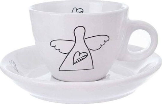 Orion Set Tassen Kaffee aus Porzellan Weiß 90ml 2Stück