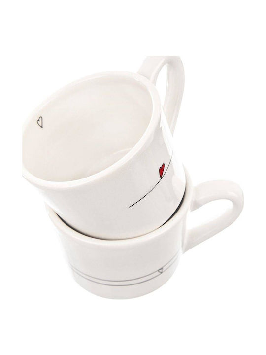 Orion Set of Cups Coffee Ceramic White 200ml 2pcs