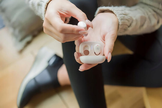 GoGEN CREW evo 2 In-ear Bluetooth Handsfree Ακουστικά με Αντοχή στον Ιδρώτα και Θήκη Φόρτισης Ροζ