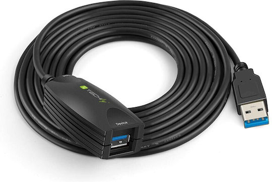 Techly Icur3050 USB3.0 SuperSpeed Активен Удължителен Кабел 5м Черен