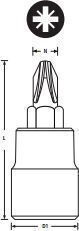 Cheie tubulară Stanley cu bit Pozidriv 1/4" Pz1 X 32mm Stmt73239-8b