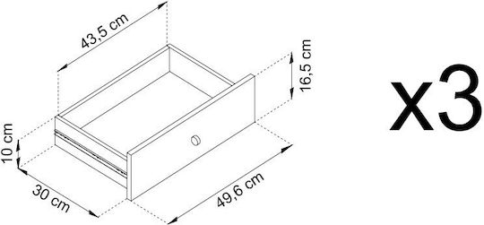 Bufet Mono cu Sertare Albastru + auriu 153.4x39x83.2cm