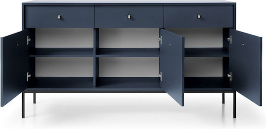 Bufet Mono cu Sertare Albastru + auriu 153.4x39x83.2cm