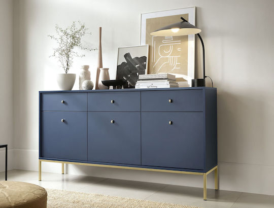 Bufet Mono cu Sertare Albastru + auriu 153.4x39x83.2cm