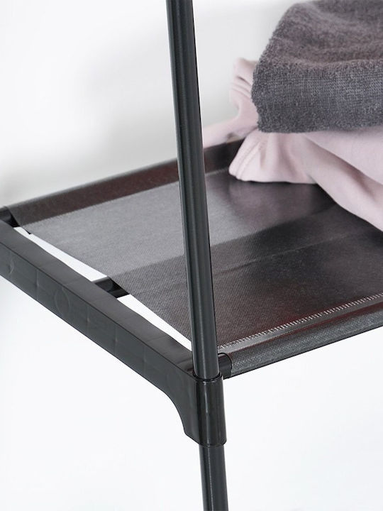 Vilde Wheeled Floor Garment Rack made of Metal Black 88x44x160cm