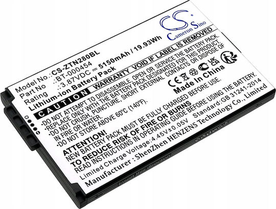 Cameron Sino Battery Bt-000454 Bt-000454-72 for Zebra Printer Tc15 Tn28 U30 Cs-ztn280bl