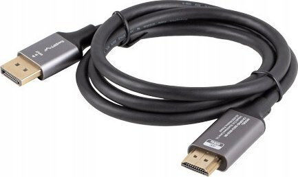 Lanberg DisplayPort M auf HDMI M Kabeladapter 1,8m 4K Schwarz-Silber