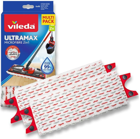 Vileda Ultramax Microfibre 2 in 1 Spare Part Parquet Mop with Microfibers 2 Pieces 167720