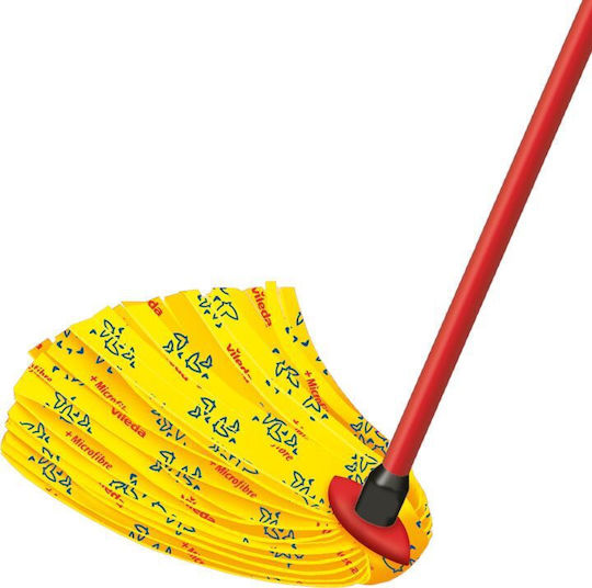 Vileda Supermocio Soft Περιστρεφόμενη Επαναφορτιζόμενη Ανταλλακτικό Σφουγγαρίστρας με Σπρέι Ψεκασμού και Μικροίνες Κίτρινο 141554