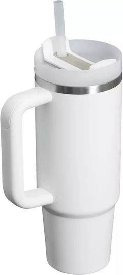 Stanley Quencher H2.0 FlowState Pahar Cu Mâner Termos Oțel Inoxidabil Fără BPA 890ml Frost Cu Pai și Mâner