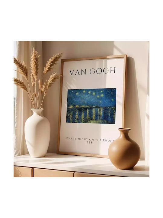 Poster & Frame Van Gogh Starry Night On Rhone Art004 30x40cm Black Wooden Frame Poster
