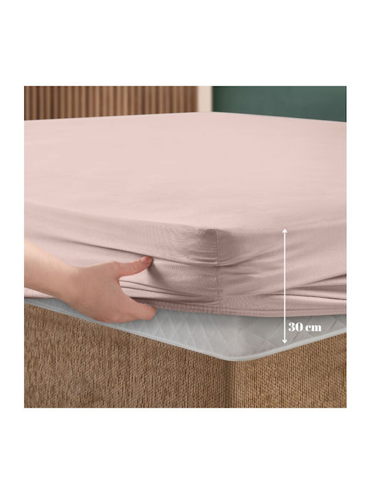 First Choice Сет Чаршафи с 1 Калъфка Полудвойно с Ластик 120x200см. прахообразно розово 2бр