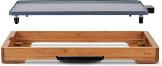 Livoo Teppanyaki Grilling Plate with Adjustable Thermostat 2200W and Ceramic Coating 50x24.5cm.