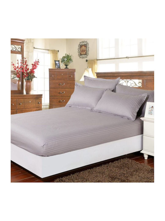 Pucioasa Сет Чаршафи с 2 Калъфки Полудвойно с Ластик 120x200+25см. Light Gray 3бр