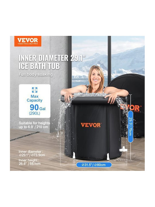 Vevor Badewanne Acryl mit Hydrotherapie 80x75cm