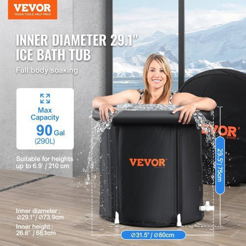 Vevor Badewanne Acryl mit Hydrotherapie 80x75cm