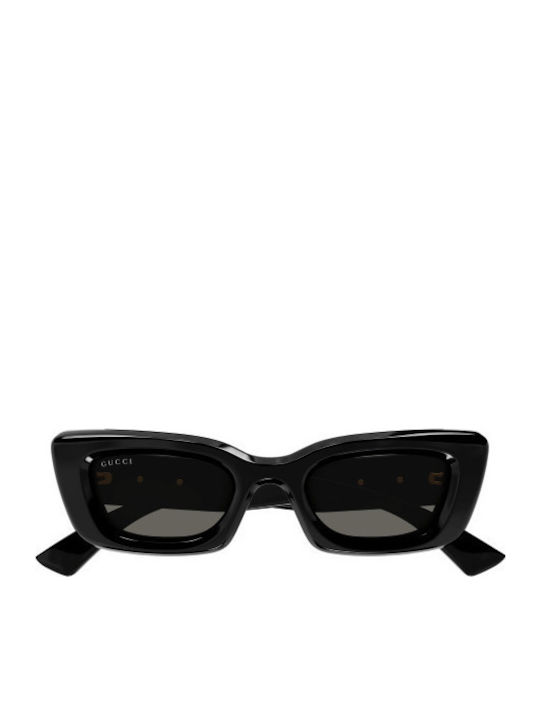 Gucci Women Sunglasses With Black Horn-Rimmed Frame And Grey Lens GG1827S 001