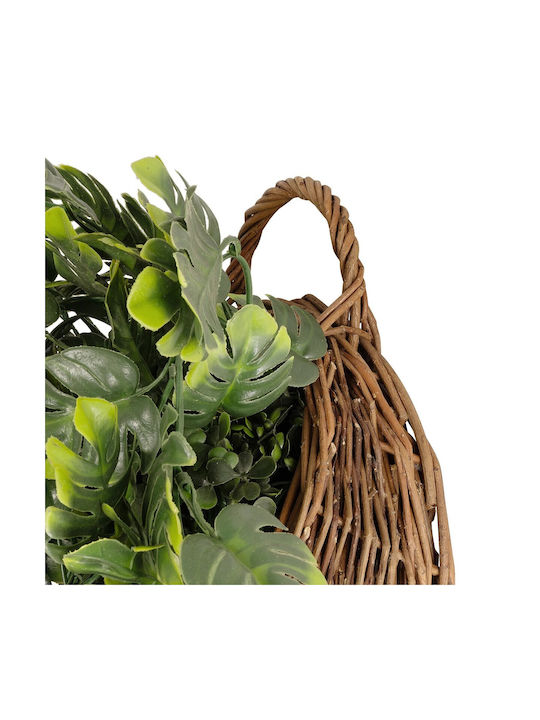 Globostar Artificial Garden Monstera Hanging Plant 20633 Artificial Hanging Decorative Fern Plant W40 X D40 X H88cm
