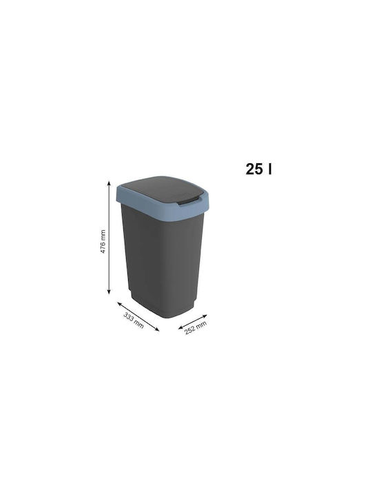 Rotho Babydesign Twist Waste Bin Recycling Plastic Blue 25lt 1pcs