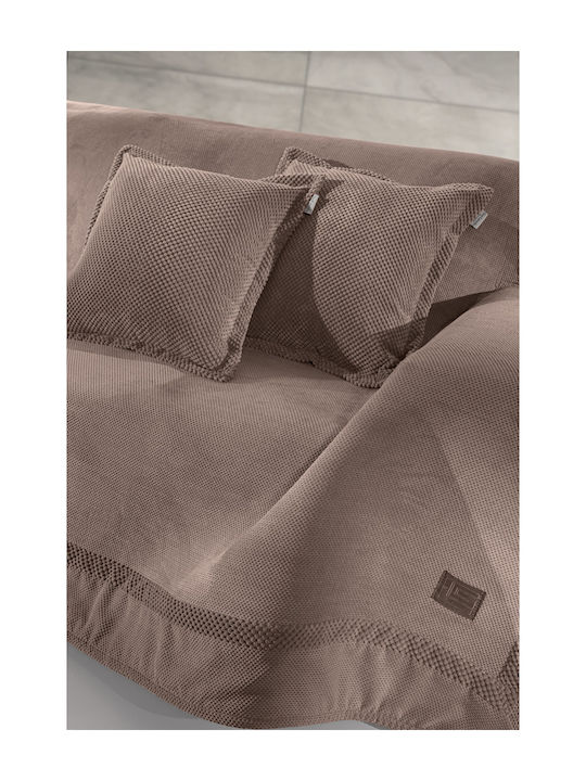 Guy Laroche Rubicon Sofa Throw 2 Seater 2 Sides 170x250cm Choco