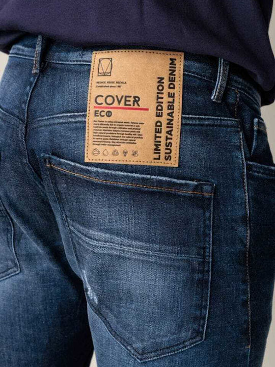 Men's Jeans Pants Elastic Blue