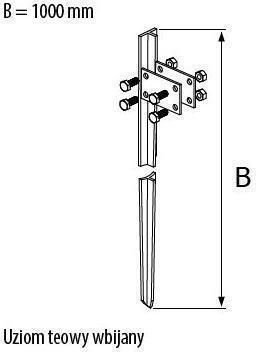 Verzinkte T-förmige Erdungselektrode B=1000 mm