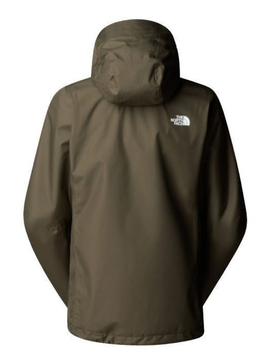 Quest Women's for Hiking Short Sports Jacket Waterproof for Winter with Hood Khaki