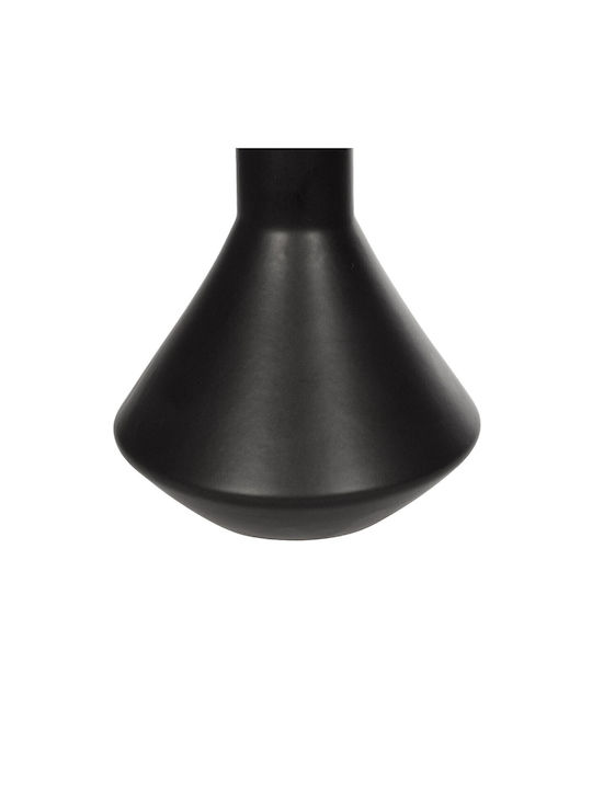 GloboStar Διακοσμητικό Βάζο Κεραμικό Cannoli Μαύρο Φ13xΥ20cm