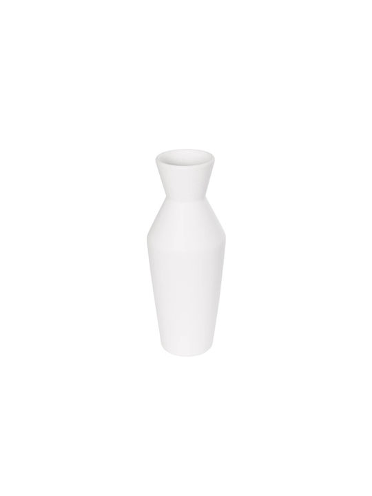 GloboStar Decorative Vase Artificial Garden Malvina White 10x10x24cm