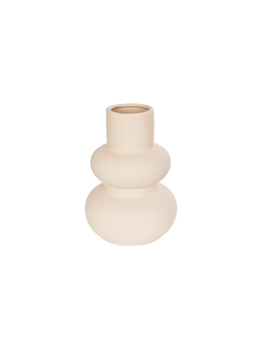 GloboStar Decorative Vase Artificial Garden Quartz Beige 15x15x20cm