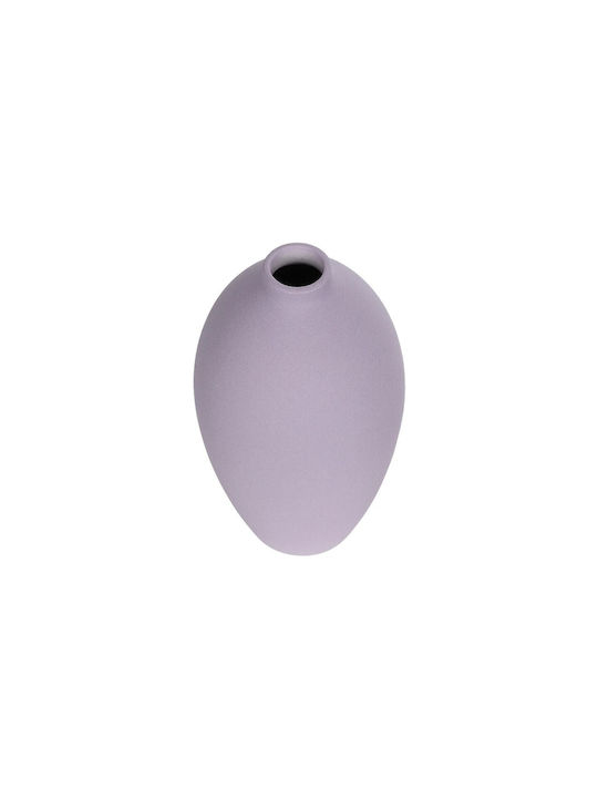 GloboStar Διακοσμητικό Βάζο Κεραμικό Artificial Garden Amethyst Μωβ Φ8xΥ14cm