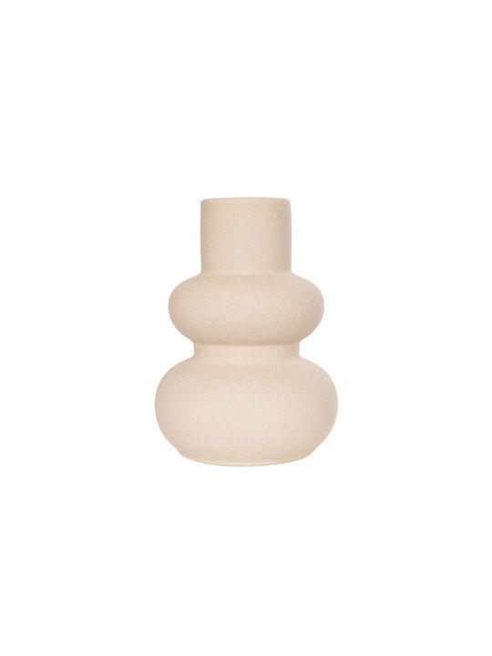 GloboStar Decorative Vase Artificial Garden Quartz Beige 15x15x20cm