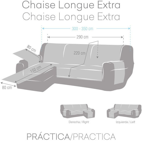 Eysa Mid Elastische Abdeckung für Ecksofa Rot 350εκ. 1Stück F349089I