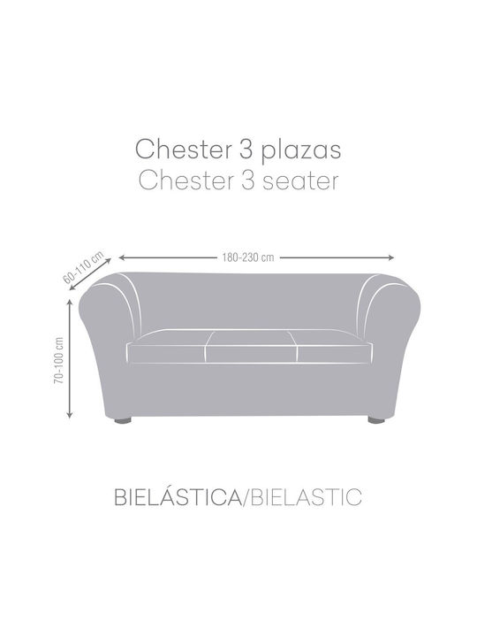 Eysa Roc Elastische Abdeckung für Dreisitziges Sofa C/16 Dark Grey 1Stück F7391716C