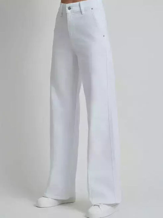 High Waist Women's Jean Trousers White