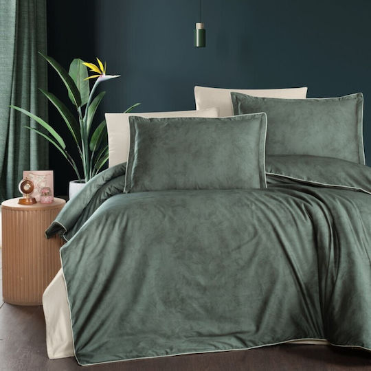 First Choice Σετ Διπλή 200x220cm Green With Cream