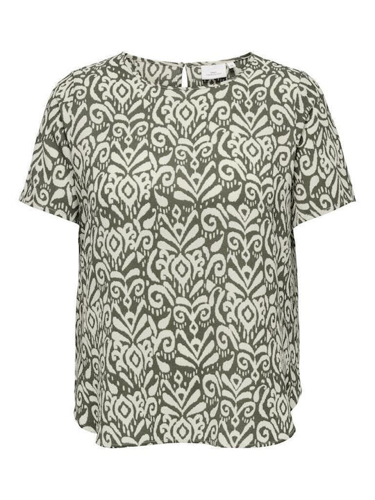 Women's Blouse Short Sleeve Olive