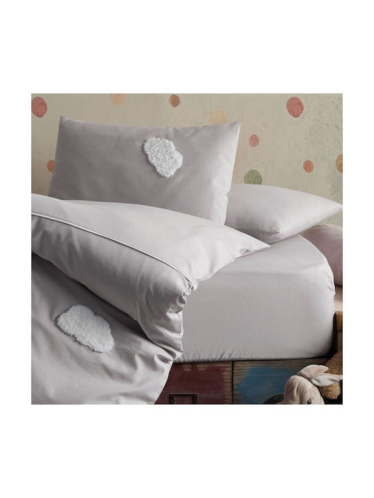 Class Home Collection Baby Duvet Cover Set With Pillowcase Cloud Grey 120x150cm