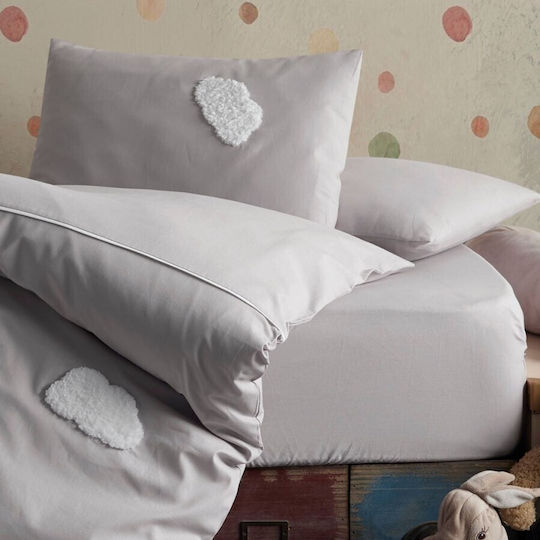 Class Home Collection Set Copertă de Pătuț cu Față de Pernă Cloud Grey 120x150cm.