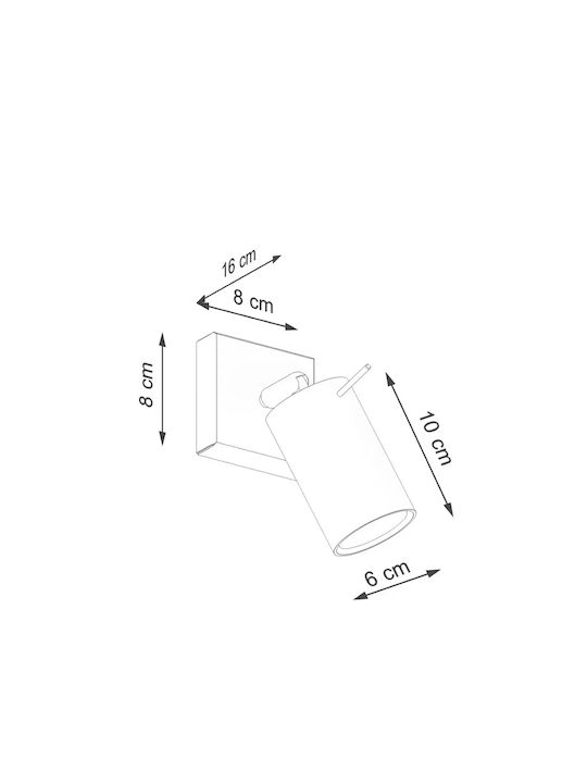 Sollux Single Spot with Socket GU10 in Beige Color