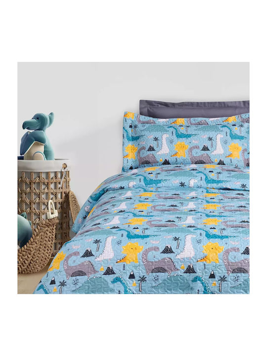 Das Home Cute Dinos Σετ Παιδικές Μαξιλαροθήκες 50x70εκ. Blue, Grey
