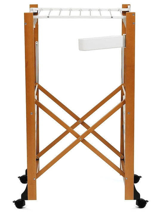 Wooden Folding Floor Clothes Drying Rack with Hanging Length 30m