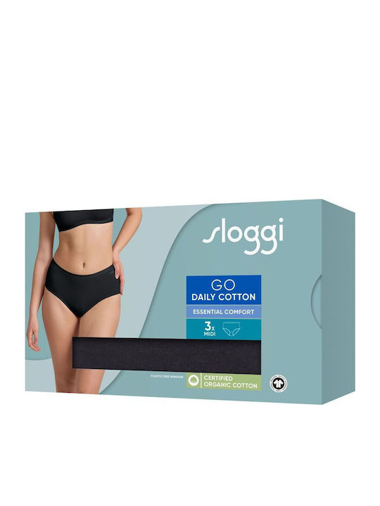 Βαμβακερά Γυναικεία Slip 3Pack Μαύρο