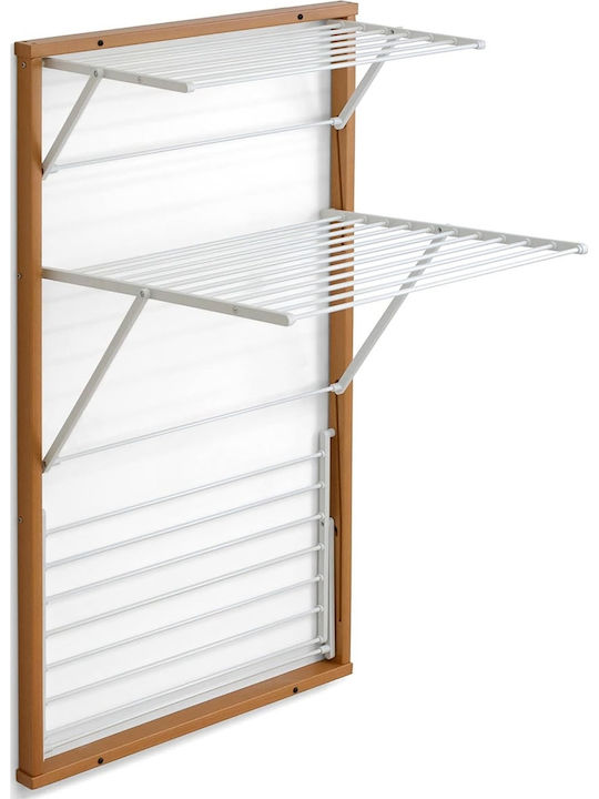 Folding Wooden Wall Clothes Drying Rack with 15m Hanging Length