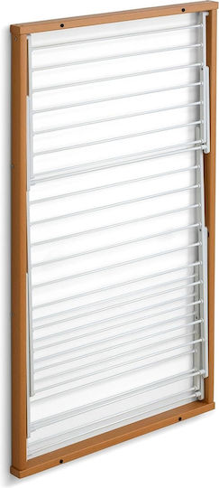 Folding Wooden Wall Clothes Drying Rack with 15m Hanging Length